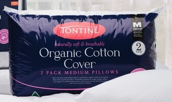 Spotlight 50% off tontine organic cotton cover standard pillow 2 pack offer
