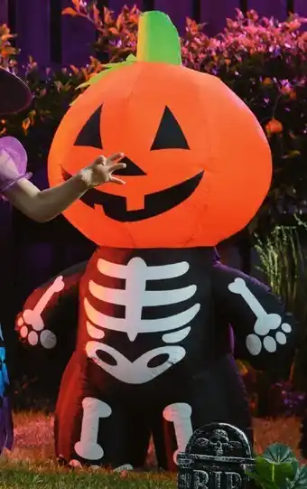 20% off spooky hollow inflatable skeleton with pumpkin head 1.2m