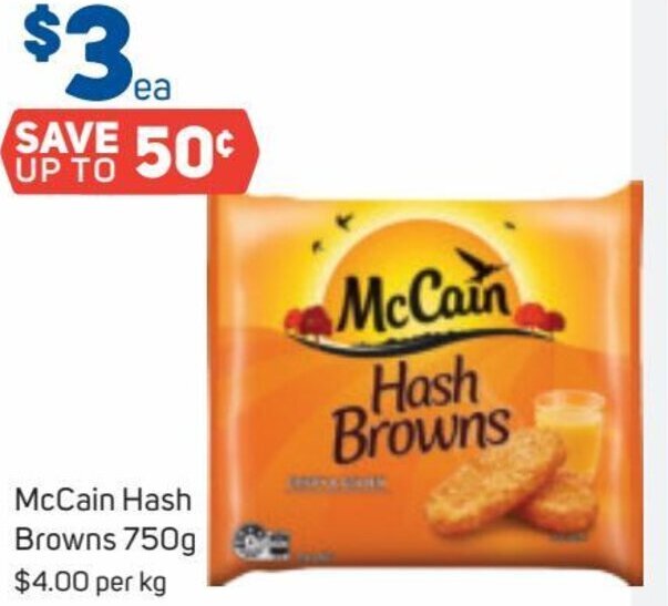 McCain Hash Browns 750g offer at Foodland