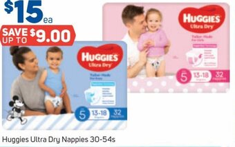 Foodland Huggies Ultra Dry Nappies 30-54s offer