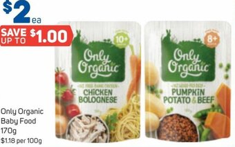 Foodland Only Organic Baby Food 170g offer