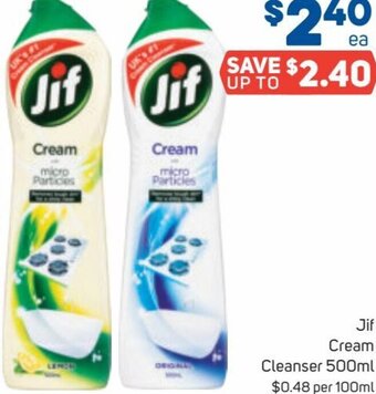 Foodland Jif Cream Cleanser 500ml offer