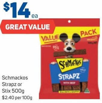 Foodland Schmackos Strapz Or Stix 500g offer