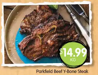 Spudshed Parkfield Beef Y-Bone Steak per kg offer