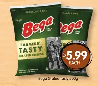 Spudshed Bega Grated Tasty 500g offer