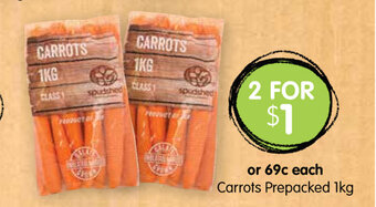 Spudshed Carrots Prepacked 1kg offer