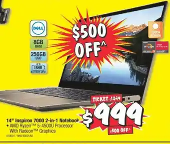 JB Hi-Fi DELL - 14" Inspiron 7000 2-in-1 Notebook - 410697 offer