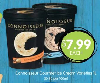 Spudshed Connoisseur Gourmet Ice Cream Varieties 1L offer
