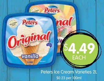 Spudshed Peters Ice Cream Varieties 2L offer