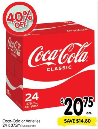 Spar Coca-Cola or Varieties offer