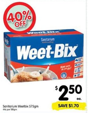 Spar Sanitarium Weetbix 575gm offer
