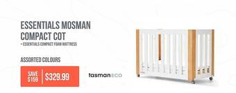 Baby Kingdom Essentials mosman compact cot tasman eco offer