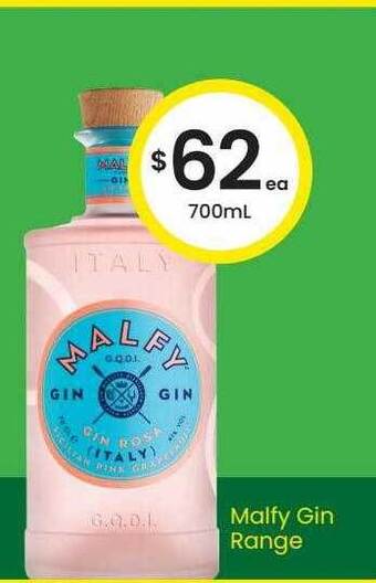 The Bottle O Malfy gin range offer