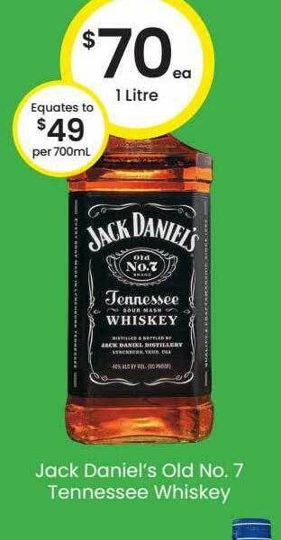 The Bottle O Jack daniel's old no.7 tennessee whiskey offer