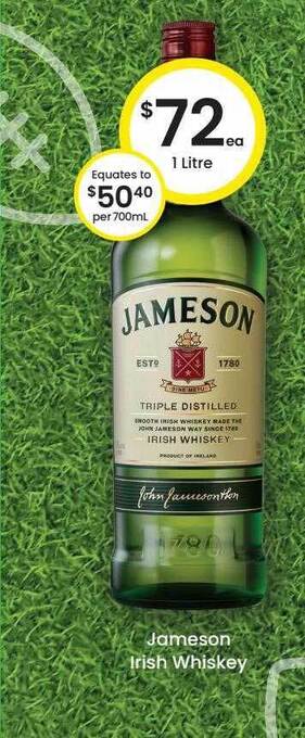 The Bottle O Jameson irish whiskey offer