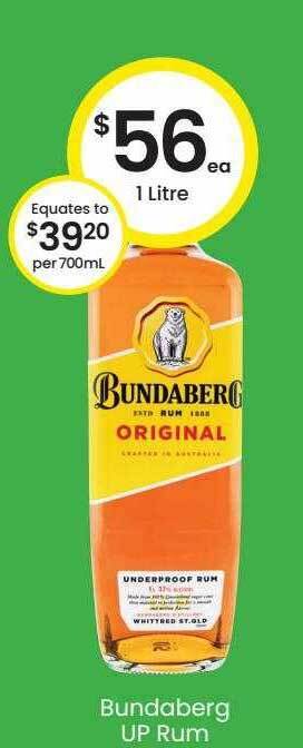 The Bottle O Bundaberg up rum offer