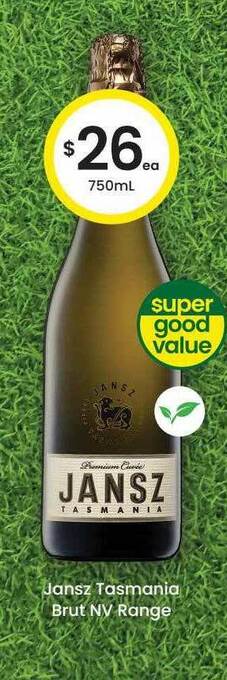 The Bottle O Jansz tasmania brut nv range offer