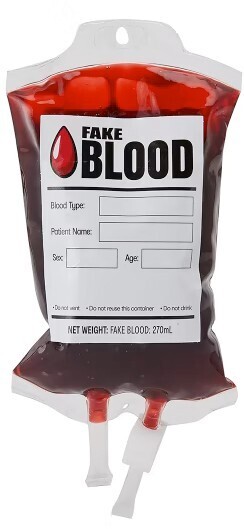 Fake blood bag offer at Kmart