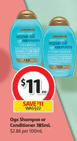 Coles Ogx shampoo or conditioner offer