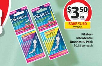 Coles Piksters interdental brushes 10 pack offer