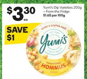 Woolworths Yumi's dip varieties offer