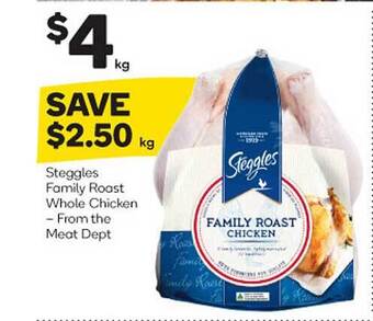 Woolworths Steggles family roast whole chicken offer