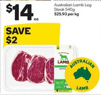 Woolworths Australian lamb leg steak offer
