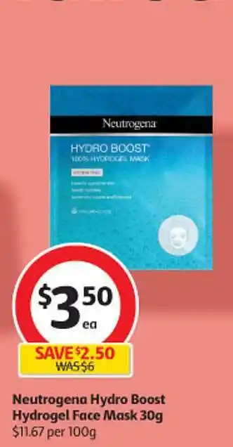Coles Neutrogena hydro boost hydrogel face mask offer