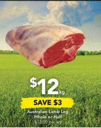 Drakes Australian lamb leg whole or half offer