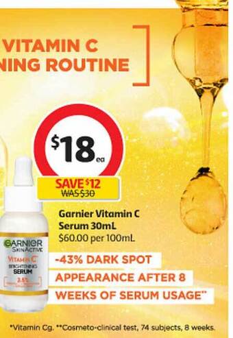 Coles Garnier vitamin c serum offer