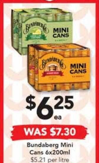 Drakes Bundaberg mini cans offer