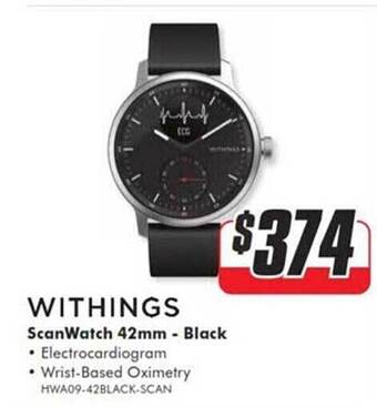 The Good Guys Withings scanwatch 42mm black offer