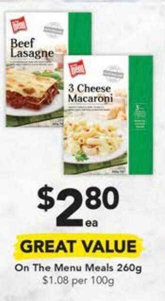 Drakes On the menu meals offer