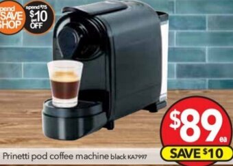 Cheap as Chips Prinetti Pod Coffee Machine offer