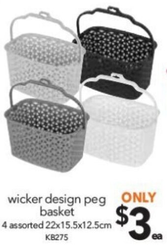 Cheap as Chips Wicker Design Peg Basket offer