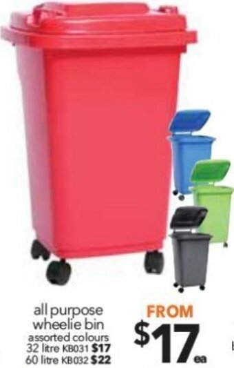 Cheap as Chips All Purpose Wheelie Bin offer