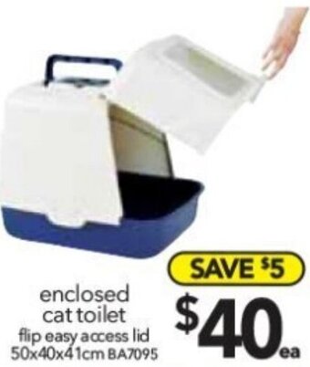 Cheap as Chips Enclosed Cat Toilet Flip Easy Access Lid 50x40x41cm offer