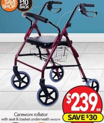 Cheap as Chips Careworx Rollator With Seat & Basket Underneath offer