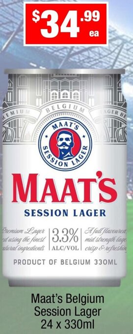 Liquor Stax Maat's Belgium Session Lager 24 x 330ml offer
