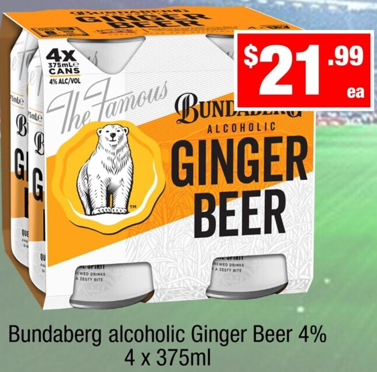Bundaberg Alcoholic Ginger Beer 4 4 x 375ml offer at Liquor Stax