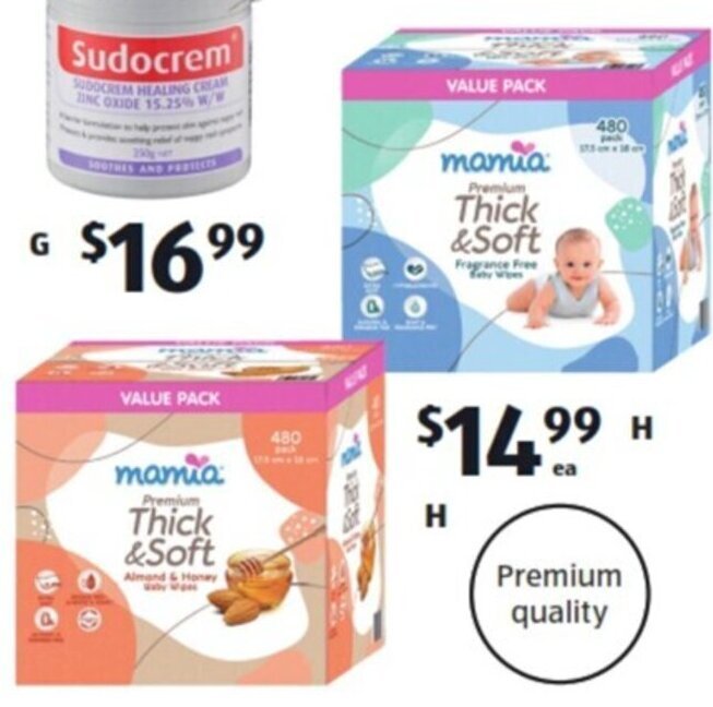 Premium Baby Wipes 6 x 80pk offer at ALDI