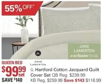 Harris Scarfe Hartford Cotton Jacquard Quilt Cover Set offer