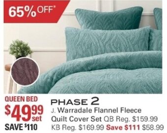 Harris Scarfe Phase 2 Warradale Flannel Fleece Quilt Cover Set offer