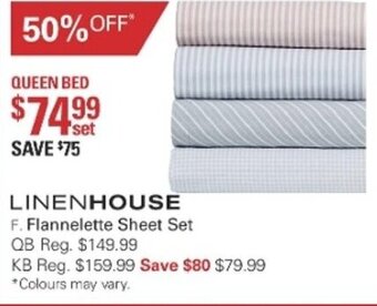 Harris Scarfe Linen House Flannelette Sheet Set offer