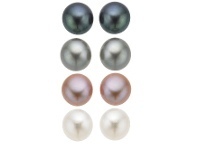 Shiels Mixed Colour Freshwater Pink White Grey Pearl Earring Stud Set offer