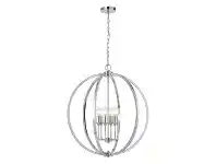 LivingStyles Kendall Metal Sphere Pendant Light, Large, Chrome offer