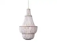 Sierra Beaded Chandelier, White / Gold