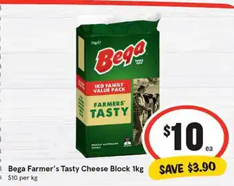 IGA Bega farmer's tasty cheese block 1 kg offer
