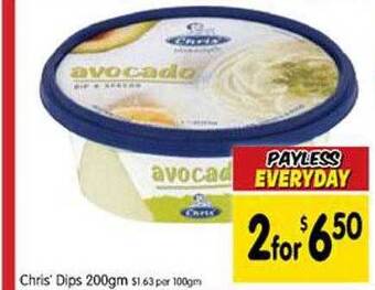 Spar Chris dips 200gm offer