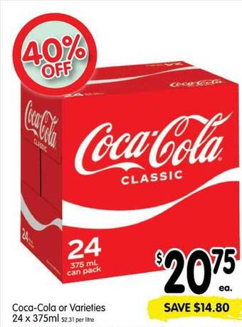 Spar Coca-cola or varieties offer